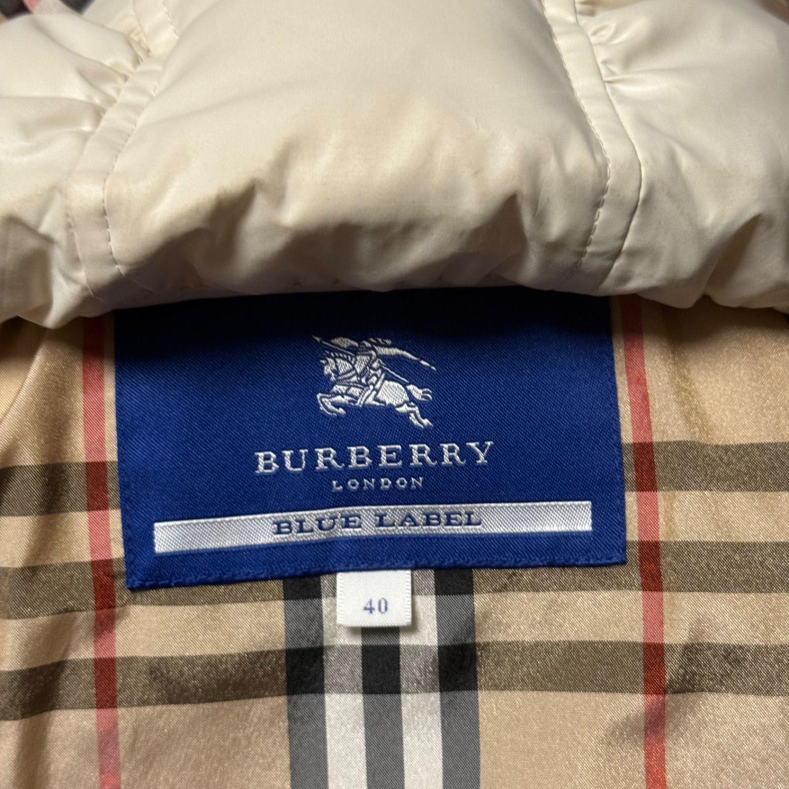 BUBERRY BLUE LABEL 40ダウンコート フォックス　ノバチェック BUBERRY BLUE LABEL 40ダウンコート フォックス ノバチェック BURBERRY