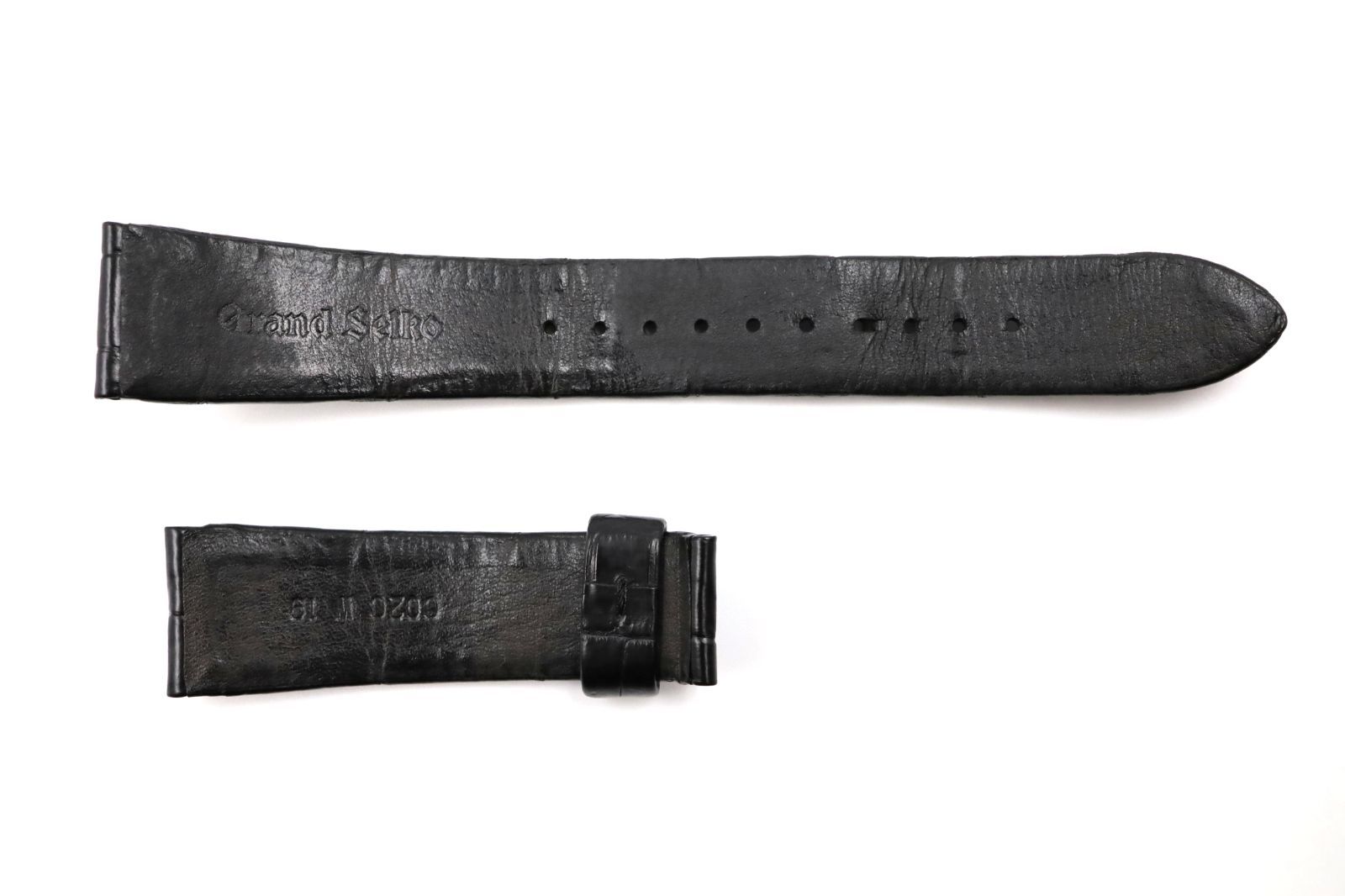 19mm-16mm】AB（極美品）グランドセイコー 本クロコダイル ベルト 本革