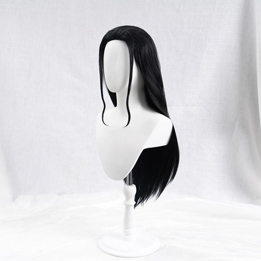 レディーズ 魅力的 オールバック 耐熱 姐御 ストレート かつら ブラック コスプレウィッグ