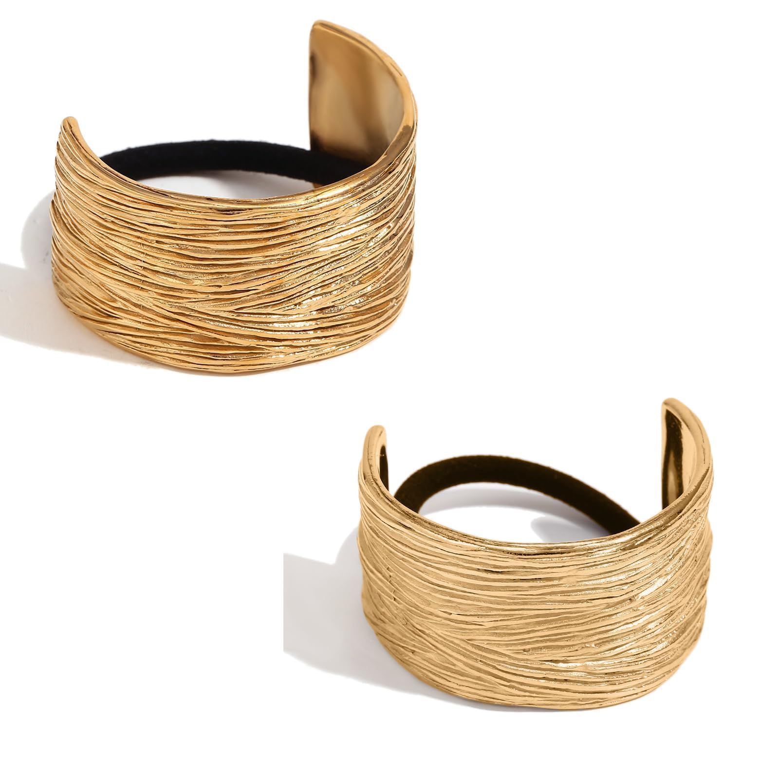 バレッタ ヘアカフ ヘアタイ ヘアゴム ヘアクリップ メタル 髪飾り 髪留め ポニーフック おしゃれ髪飾 メタルプレート付き ゴールド 大人レディース向け セット