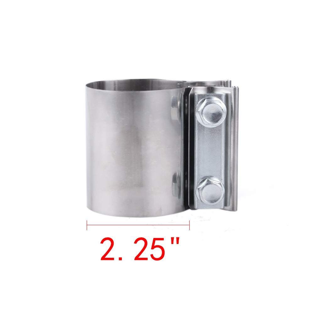 在庫 ステンレス製 排気管クランプ マフラーバンド エキゾースト パイプ 長さ75 mm マフラージョイントクランプ MUGE 排気スリーブクランプ 汎用 2 25 inch