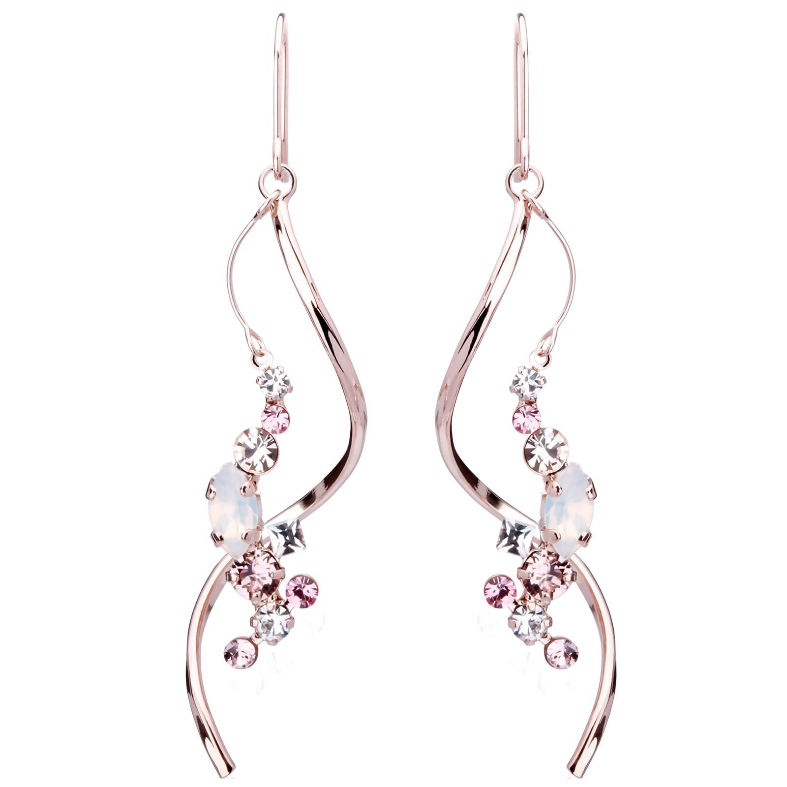 ピンクゴールド ゴールド K 24 シルバー 揺れる シンプル レディース スイング ニッケルフリー 大振り ビジュー ギフト フックピアス フック 金属アレルギー対応 プレゼント クリスタル プレシオサ 日本製 tp 81 ピアス LOKU