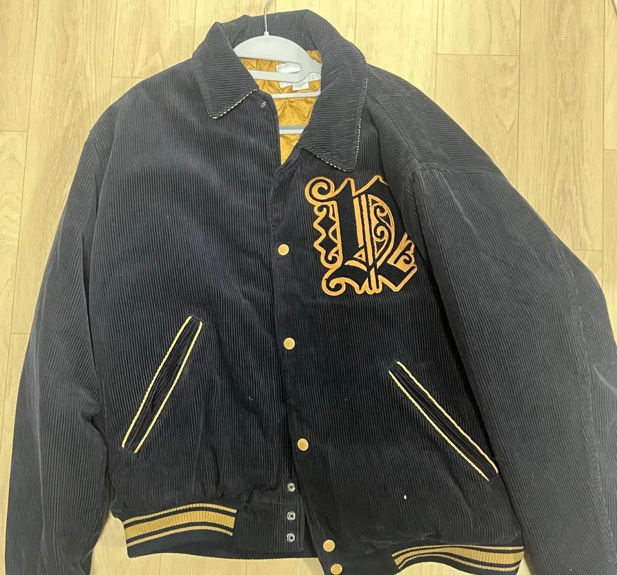 ディスイズネバーザット コーデュロイ ジャケット ネイビー L