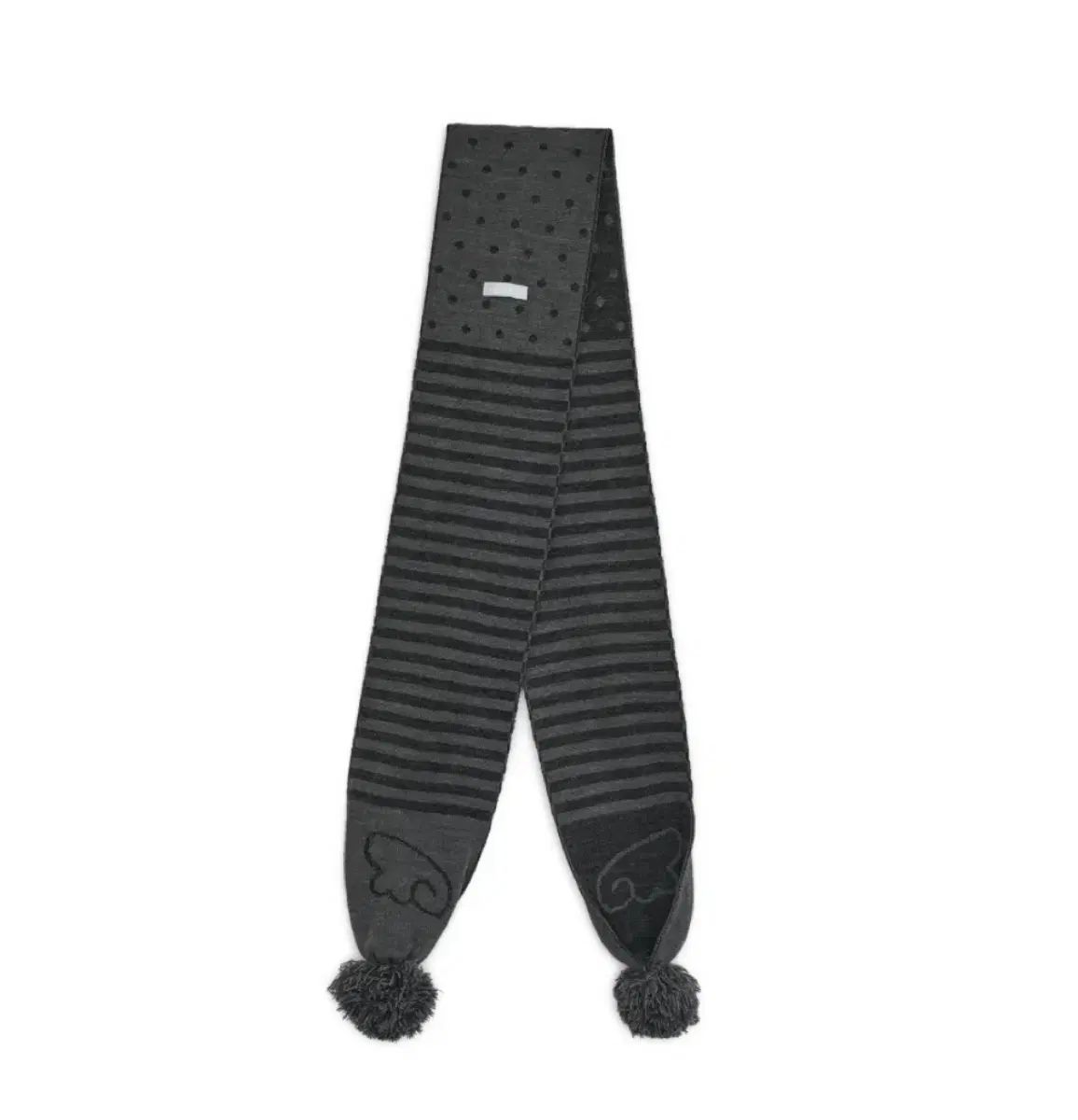 ハグユアースキン エンジェル ウィング ストライプ 퐁퐁 マフラー ストール チャコール ムシンサ