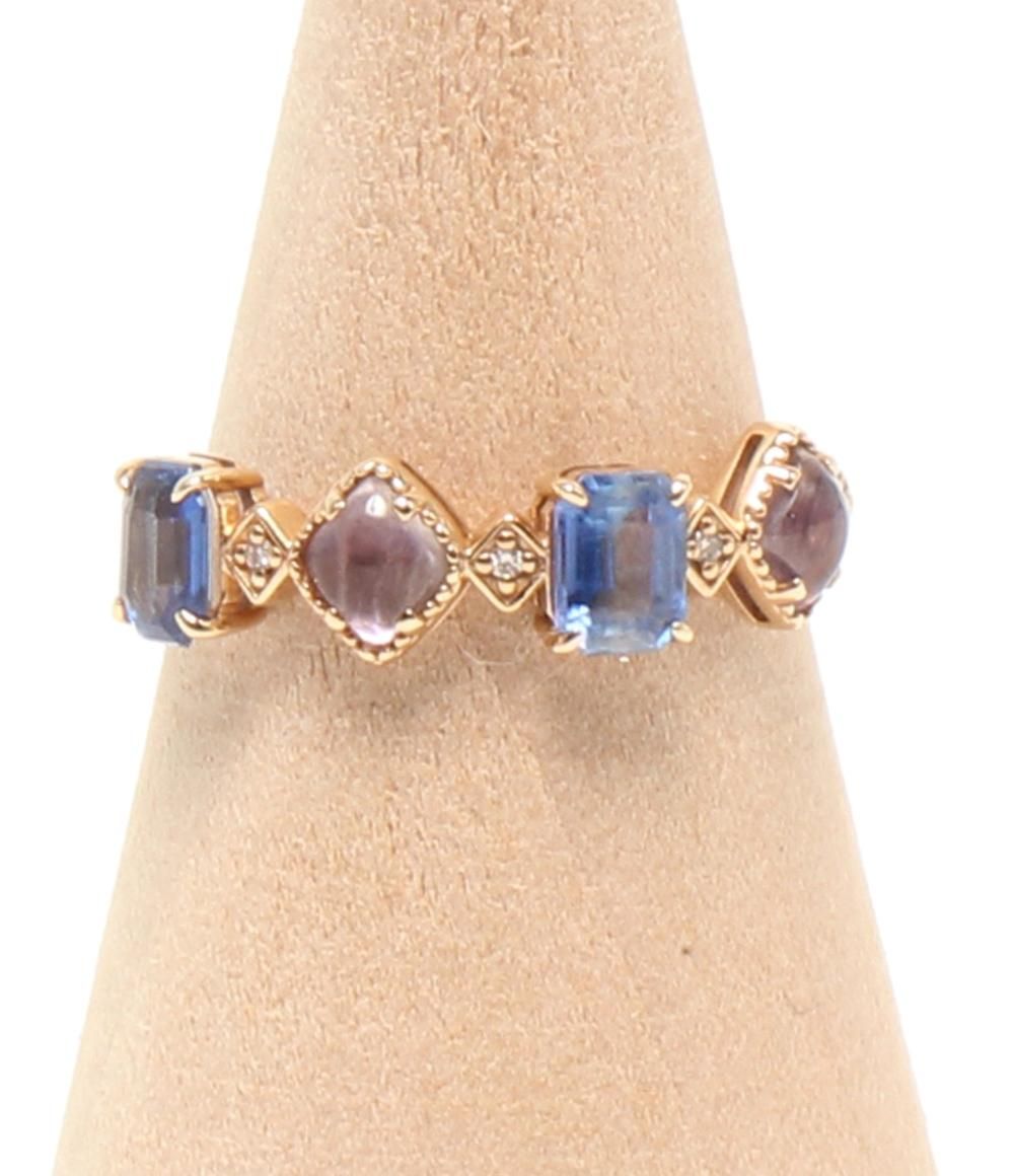 美品 アガット リング 指輪 K10 アメジスト カイヤナイト