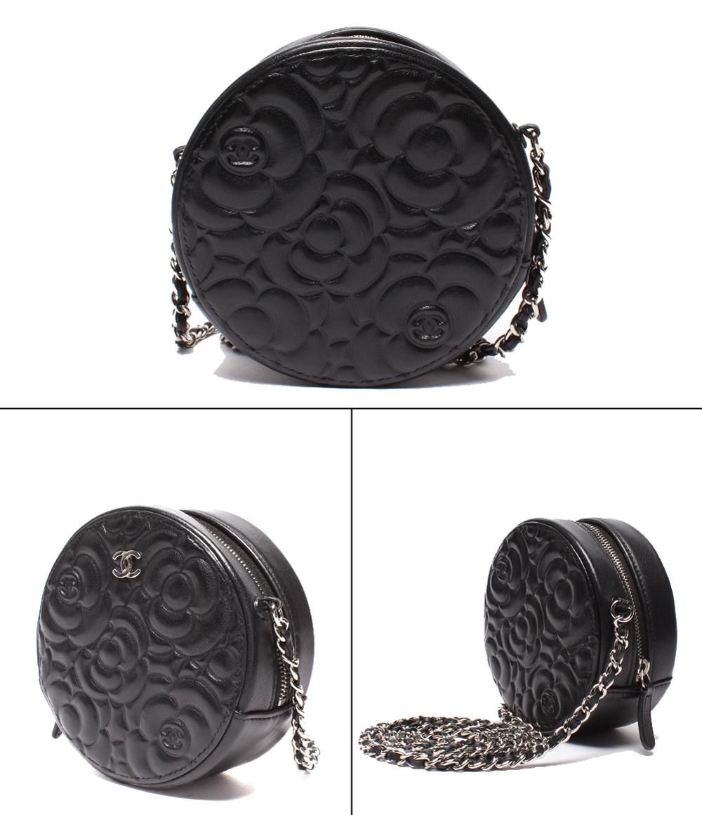 シャネル チェーンショルダーバッグ カメリア ラウンドミニ ポシェット