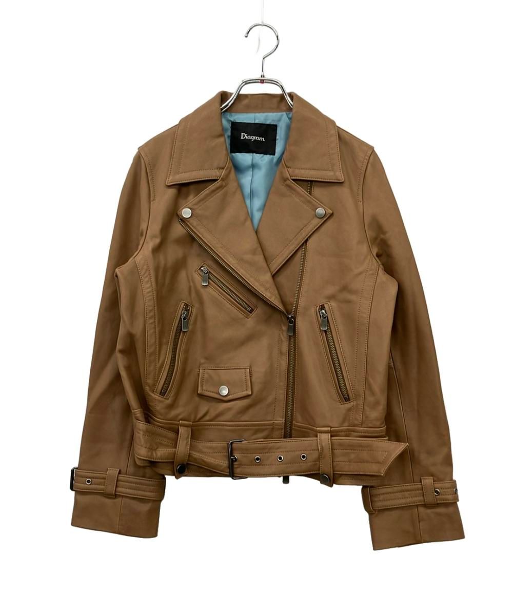 ダイアグラムグレースコンチネンタル ダブルライダースジャケット ラムレザー レディース SIZE 38 S Diagram GRACE CONTINENTAL