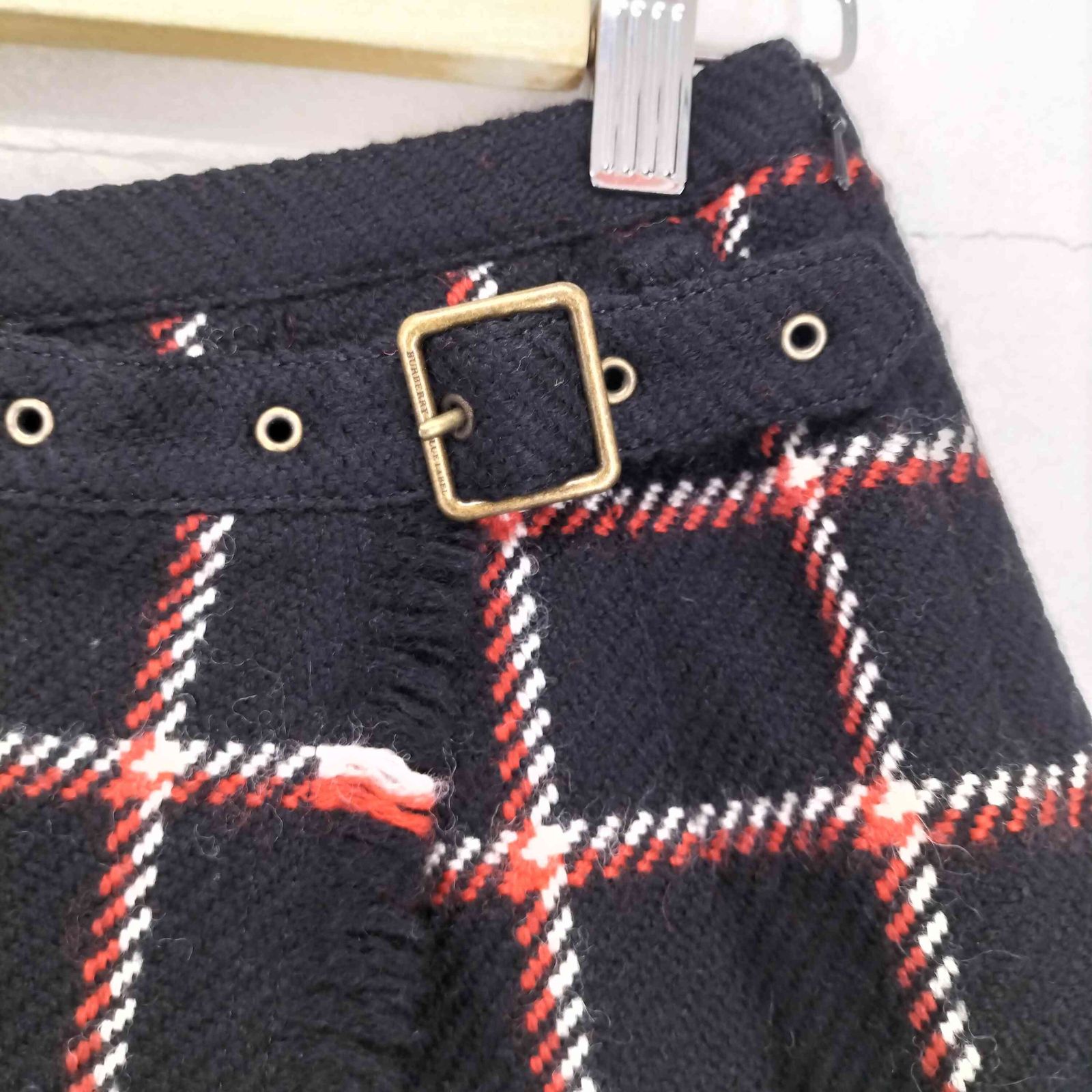 バーバリーブルーレーベル プリーツスカート キュロット ウール　ホース刺繍　36 バーバリーブルーレーベル BURBERRY BLUE LABEL ホース刺繍 ウール