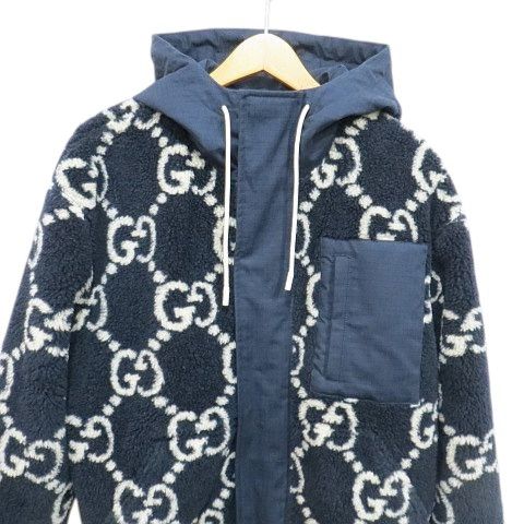 グッチ GUCCI ジャンボGG GGジャカード ボア ジャケット XS ダーク
