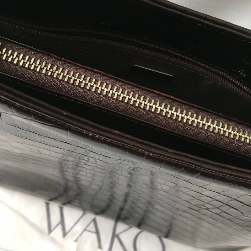 極美品 WAKOワコー 銀座和光 型押し レザー バッグ - メルカリ