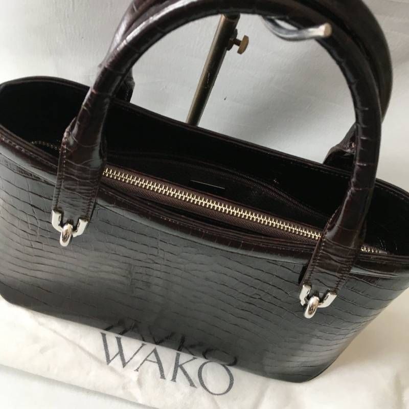 極美品 WAKOワコー 銀座和光 型押し レザー バッグ - メルカリ