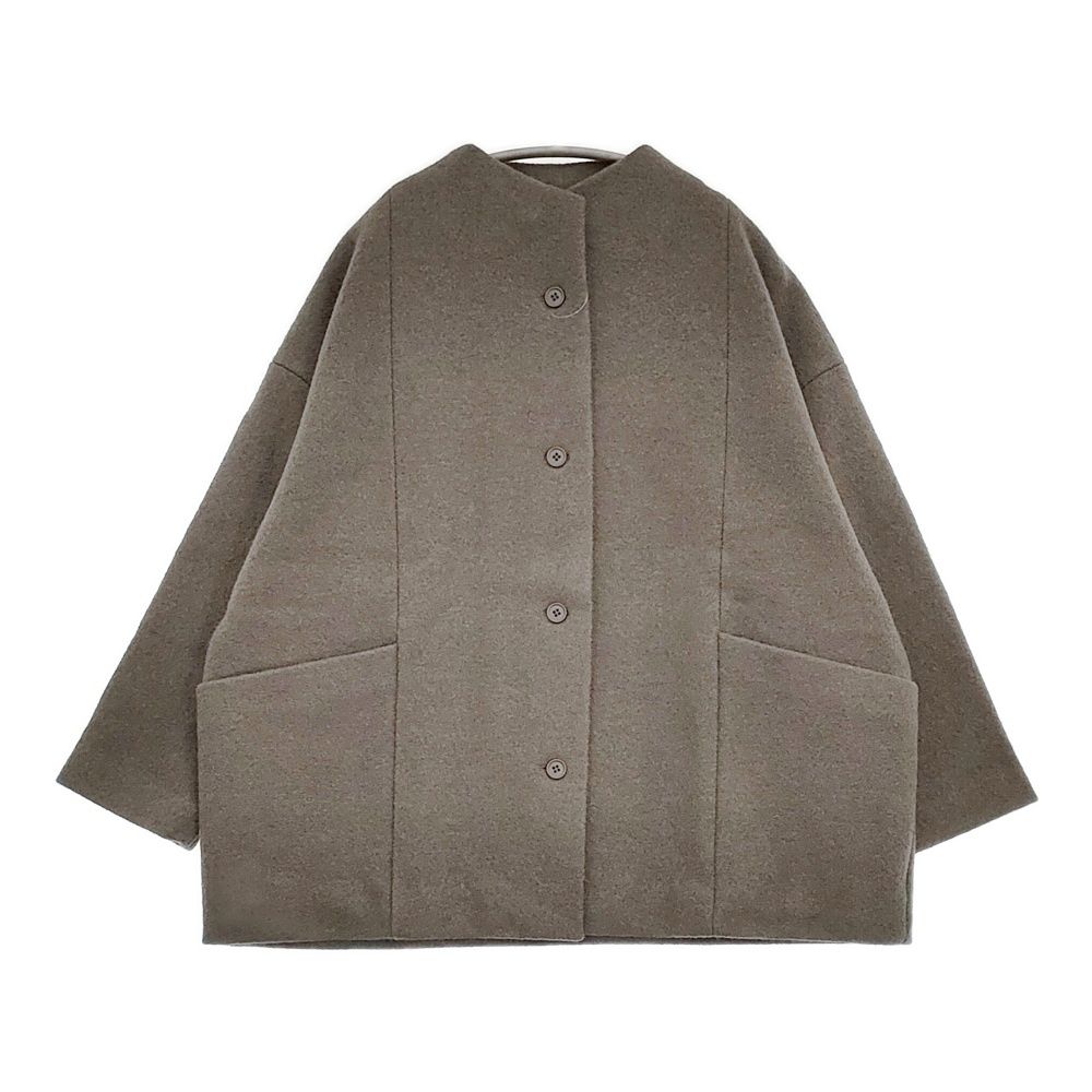 evam eva エヴァムエヴァ コート 2 グレー レディース evam eva プレスウールコート サイズ2 定価46200円 E253K090 コート