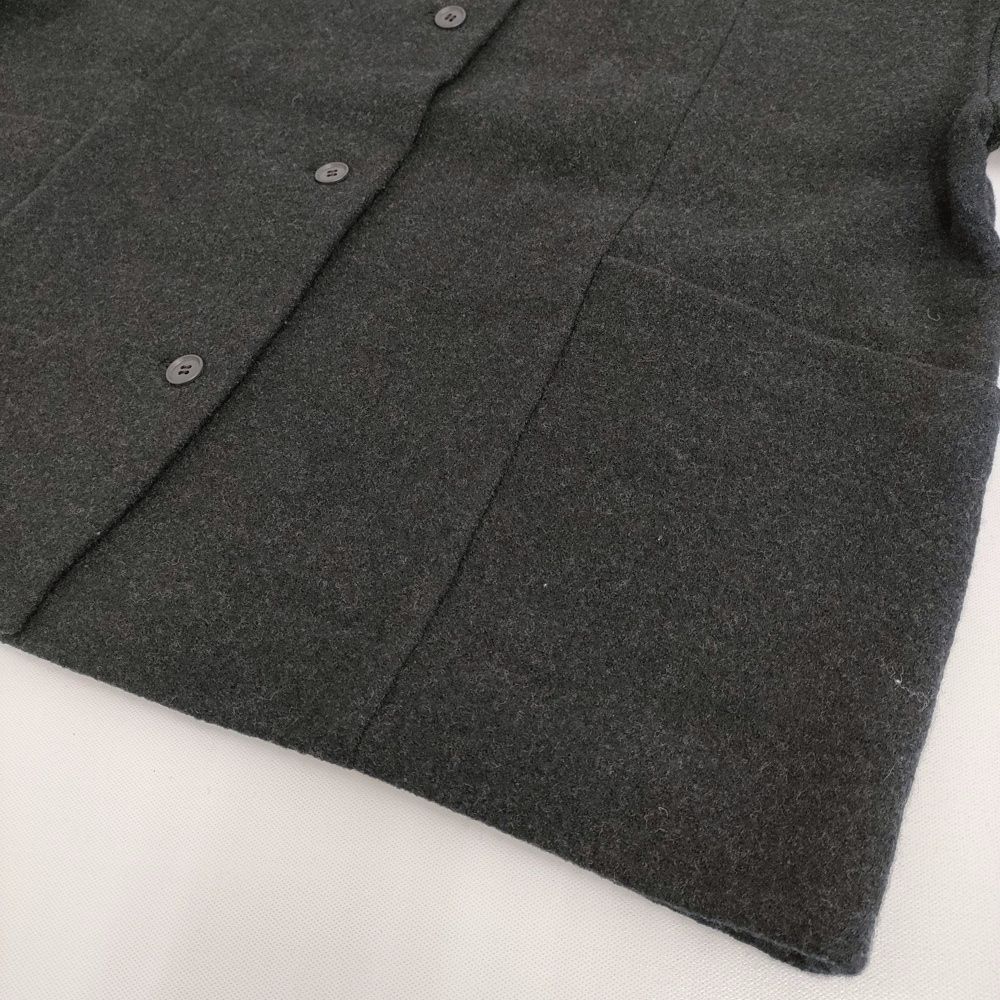 美品　エヴァムエヴァ　プレスウールラグランコートチャコール　サイズ2 evam eva｜エヴァムエヴァ プレスウールラグランコート E253K091 press