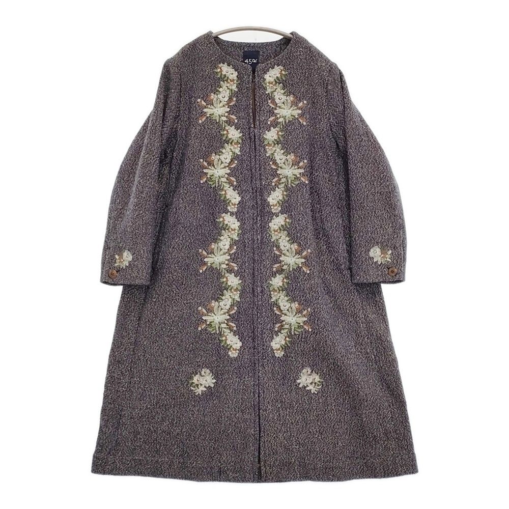 45 R rpm ニコミコツイードのお花コート インディゴ 定価178200円 コート ネイビー レディース フォーティーファイブアールピーエム 5 1219 T♪