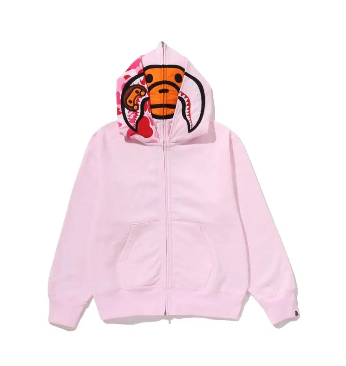 アベイシングエイプ マイロ シャーク ダブル フードジップアップ ピンク