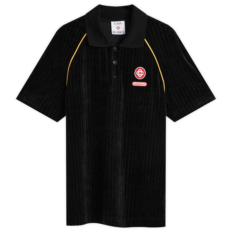 カサブランカ メンズ トップス ポロシャツ Casablanca Rib Velouraglan