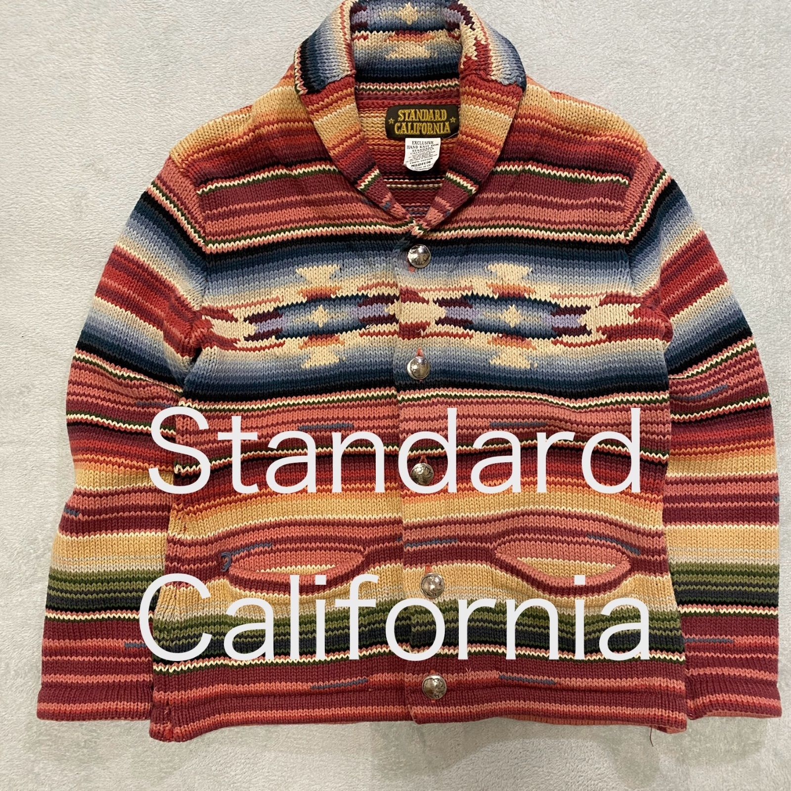 STANDARD CALIFORNIA カーディガン M コンチョボタン ハンドニット