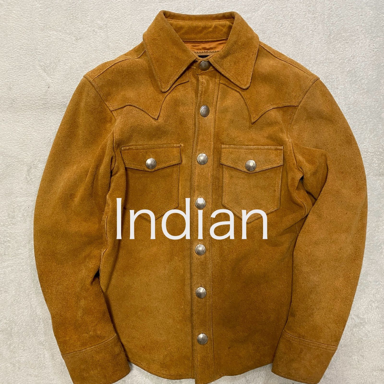 Indian Motorcycle ステアハイド 牛革 スエード スウェード Indian Motorcycle ステアハイドジャケット 36 スエード キャメル