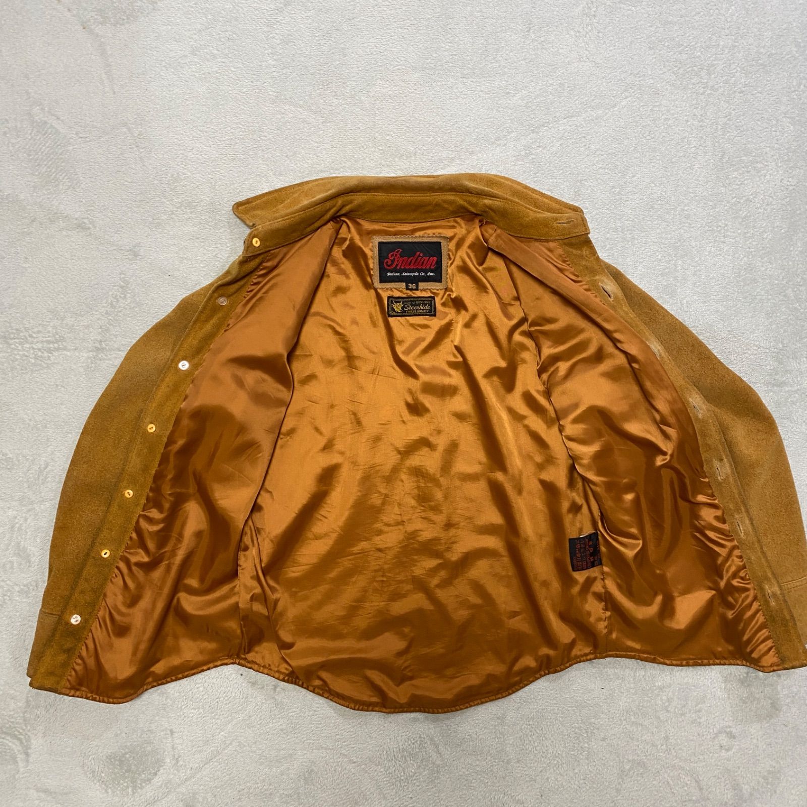 Indian Motorcycle ステアハイドジャケット 36 スエード キャメル