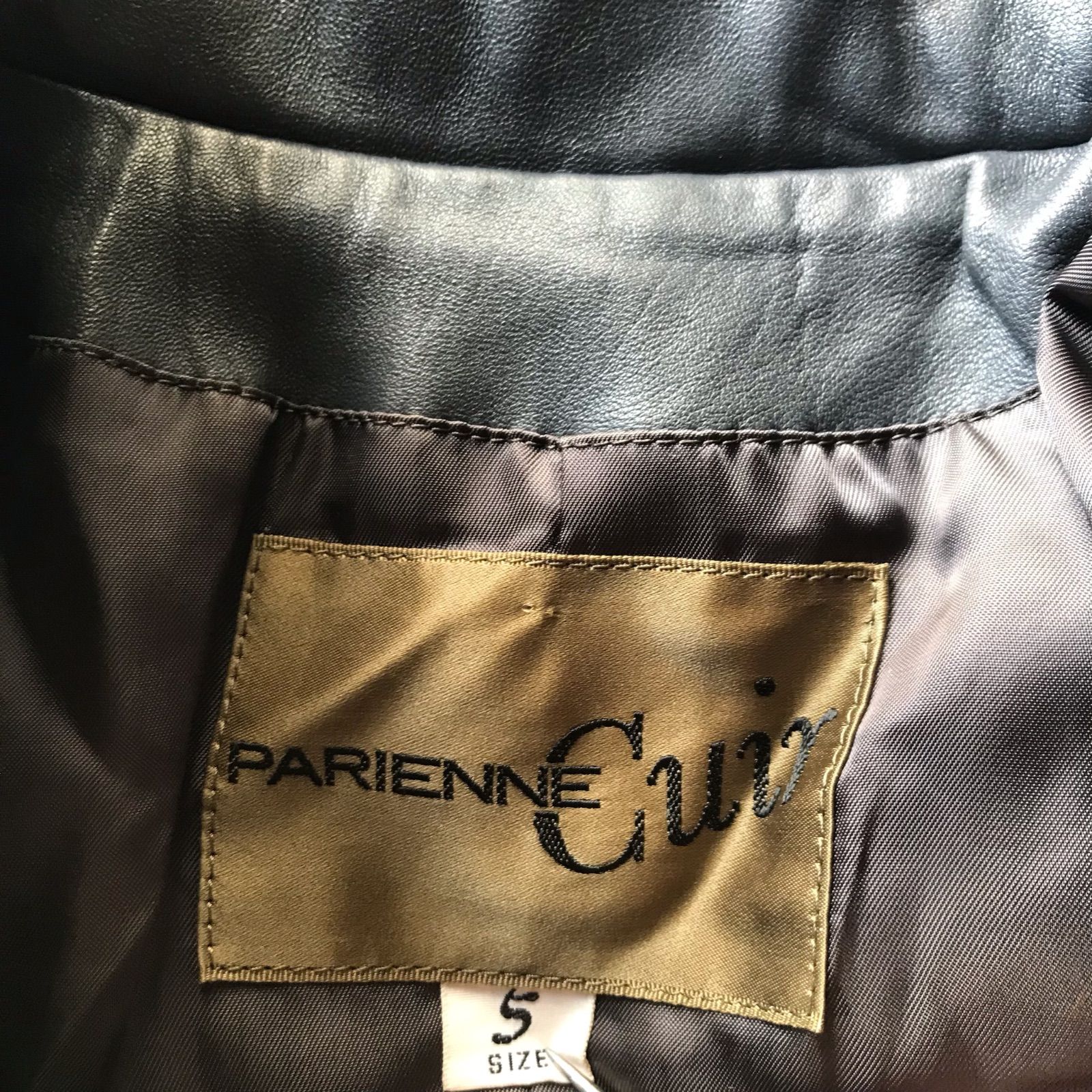 PARIENNE レザージャンパー 羊革 レディース 5 グレー