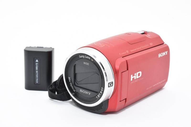 現状品 レンズ美品】Sony ソニー Exmor HDR-CX680 赤 レッド ビデオ