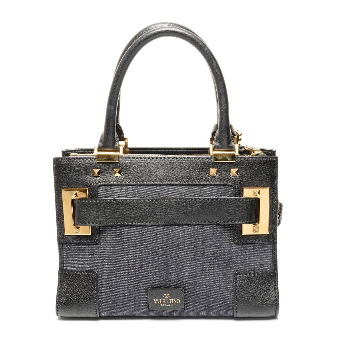 ヴァレンティノ バレンチノ デニム トートバッグ ロックスタッズ