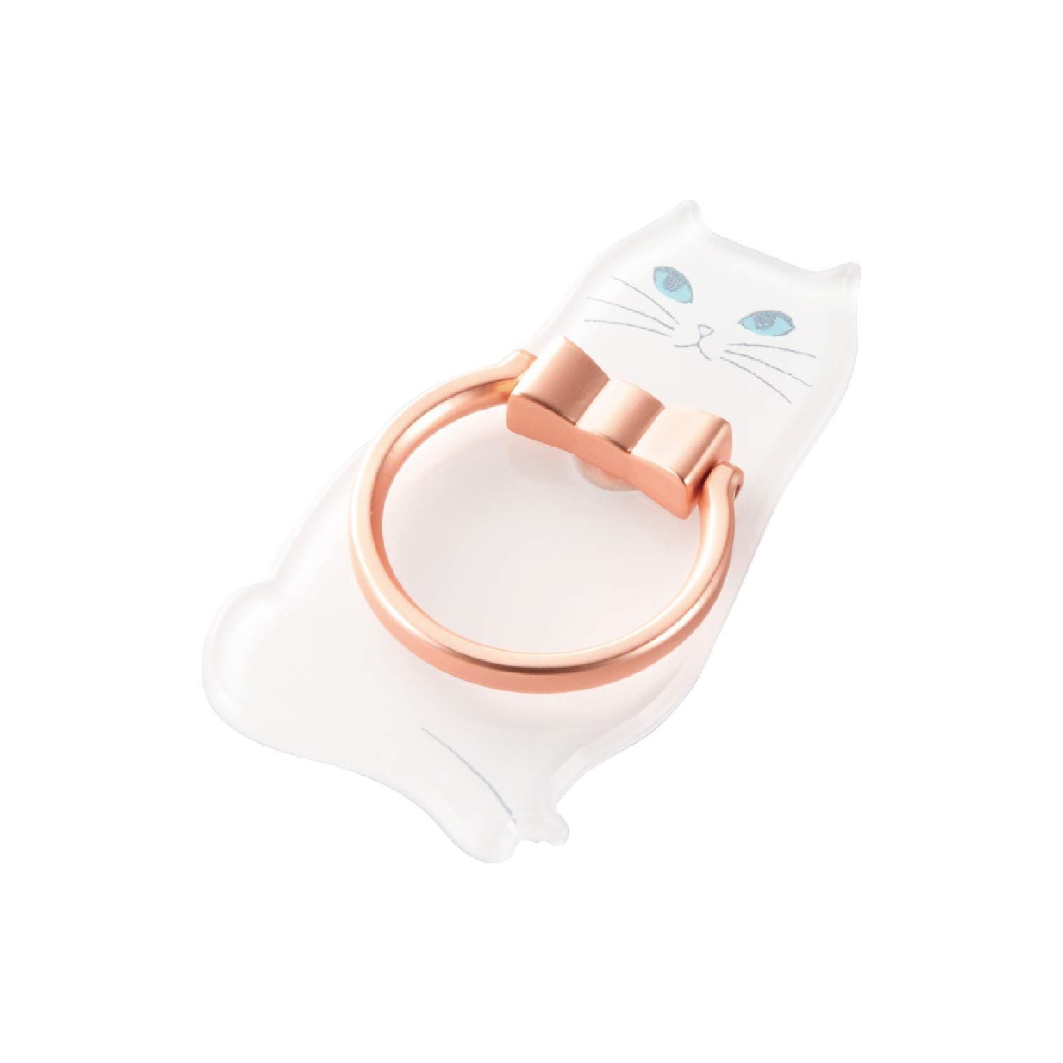 売切注意 フィンガーリング スマートフォン用ストラップ アニマル エレコム 白ネコ