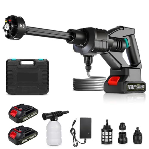 迅速に発送 UPF 高圧洗浄機 8 MPa MAX コードレス 充電式 バッテリー付き マキタ18 V互換バッテリー対応 6 in 1多機能ノズル 噴射距離10 M 高圧洗車機 5 mホース 軽量 ポータブル 家庭用洗車機 洗車 駐車場 庭 外壁 階段