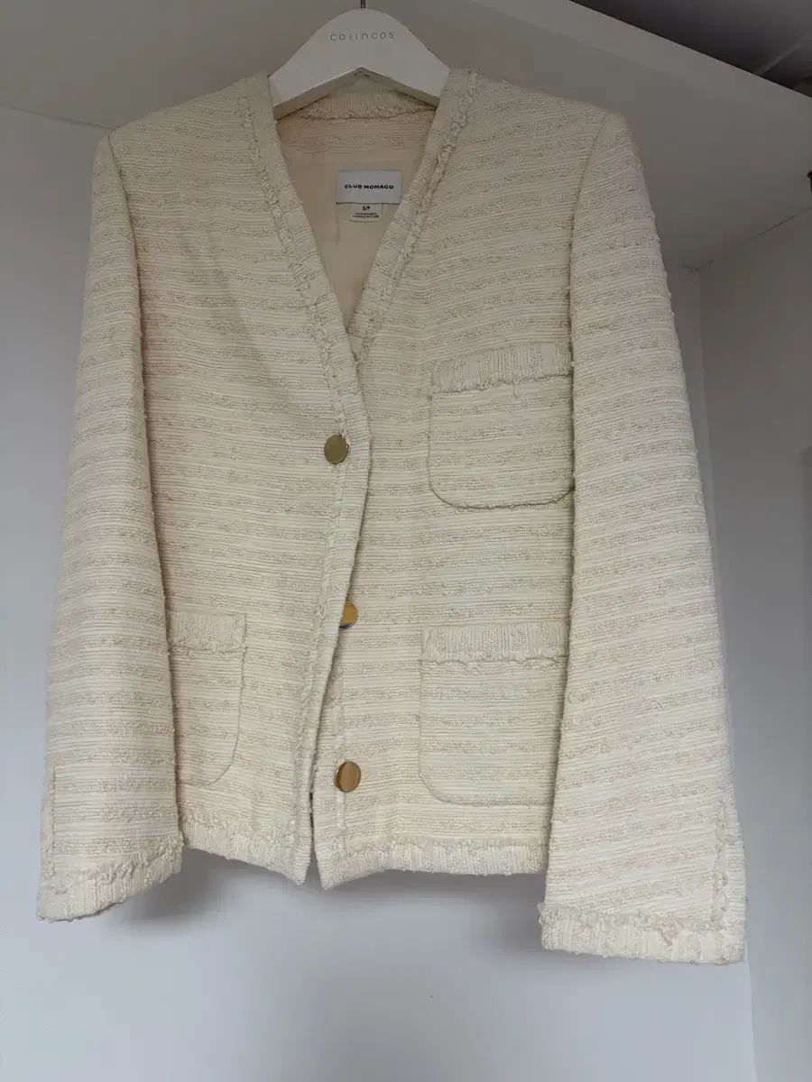 Club Monaco クラブモナコ アイボリー ツイード ジャケット