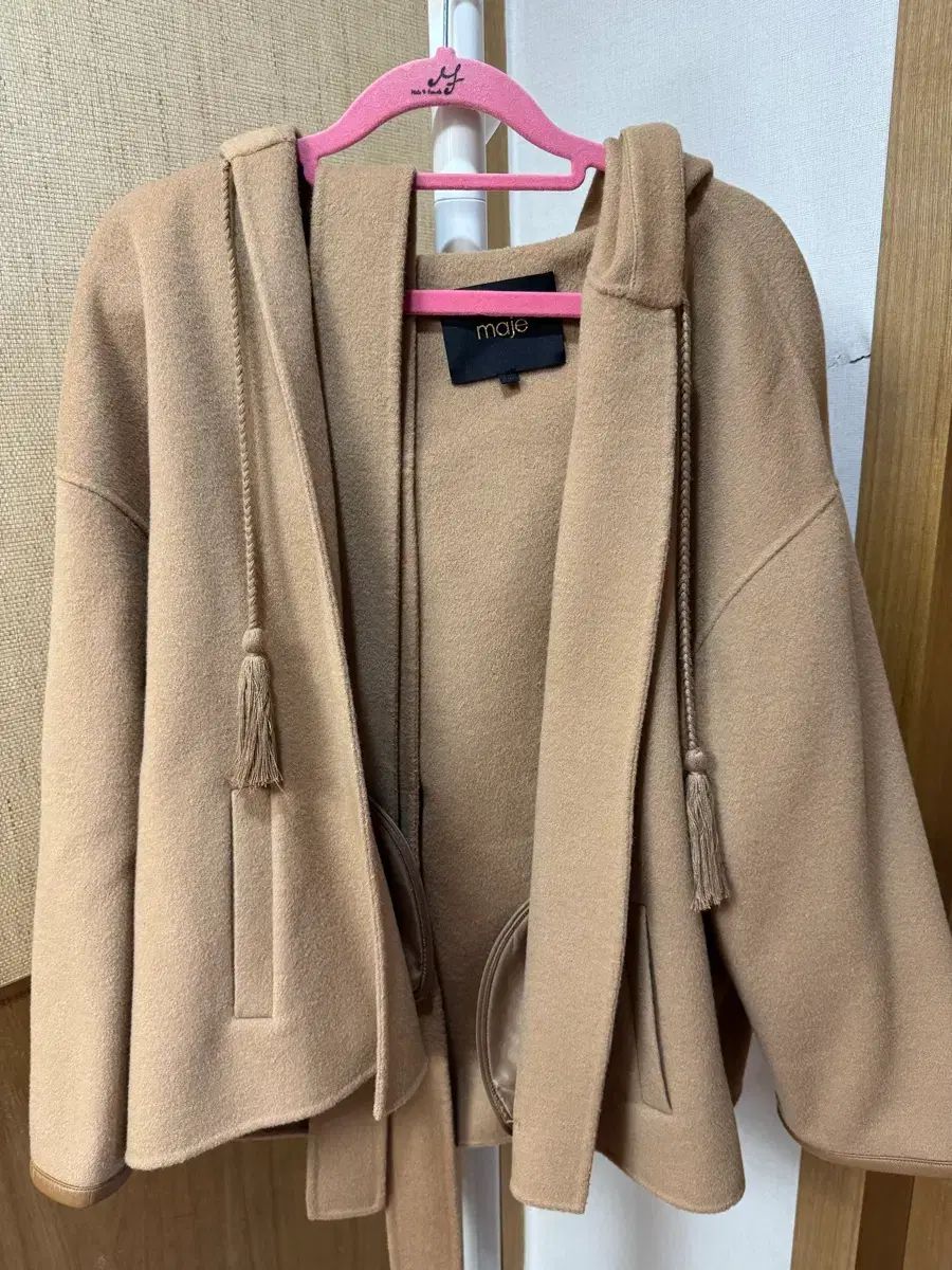 マージュ WHO フード ショート コート ベルト含む