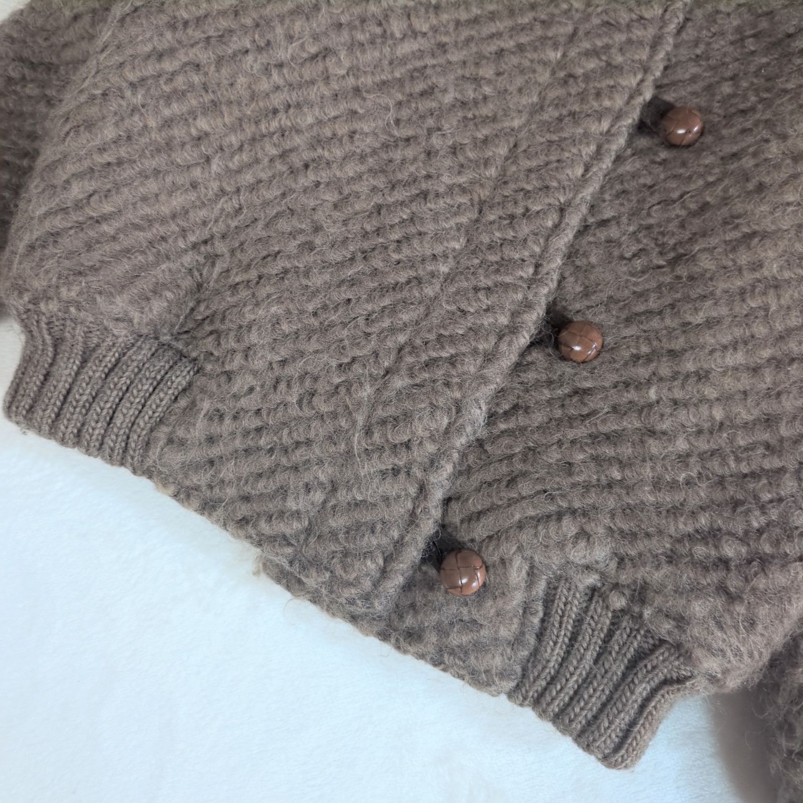 【ヴィンテージ 】バーバリーズ ショールカラー ウール ブルゾン くるみボタン BURBERRY ショールカラー ニット ジャケット ウール くるみボタン 緑