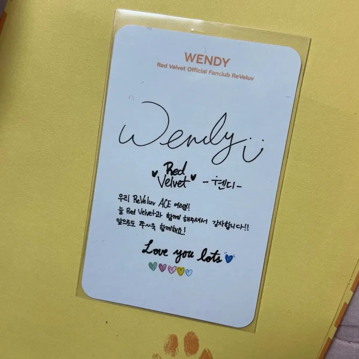 Red Velvet メンバーシップ レベ럽 キット トレカ サイン 手書き