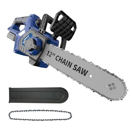 NANWEI チェーンソー充電式 12インチ ダイヤル調節自動給油式 ブレーキ機能付きバッフル 工具レス調整 電動チェーンソー ブラシレスモーター 電動のこぎり 軽量 伐採 枝払い 枝打ち 薪作り 庭木の剪定 電動ノコギリ マキタ18 47707 e 3