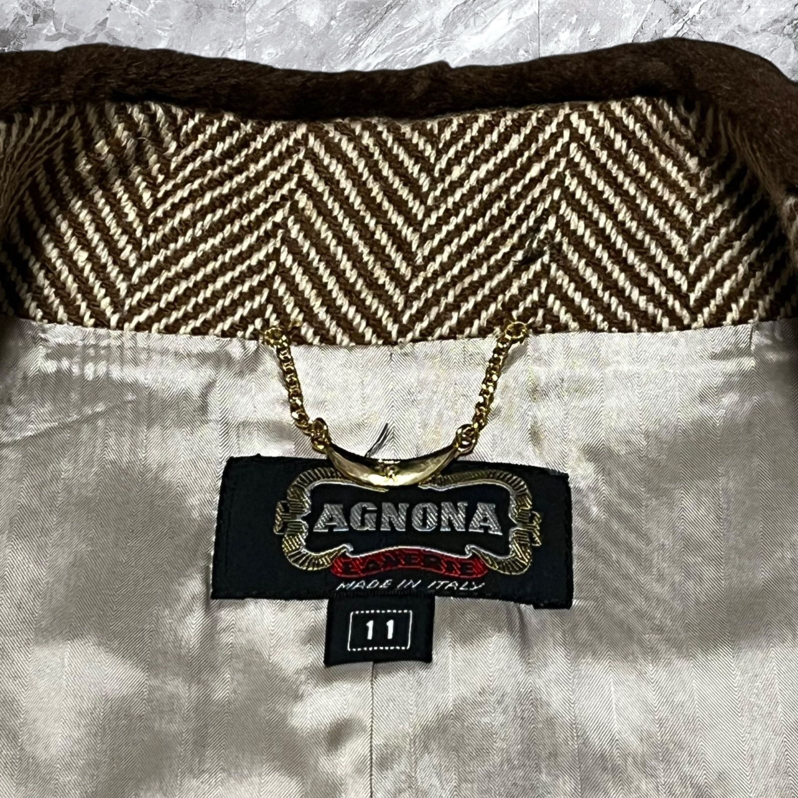 未使用タグ付き Agnona アニオナ ロングコート カシミヤ ウール ミンク 
