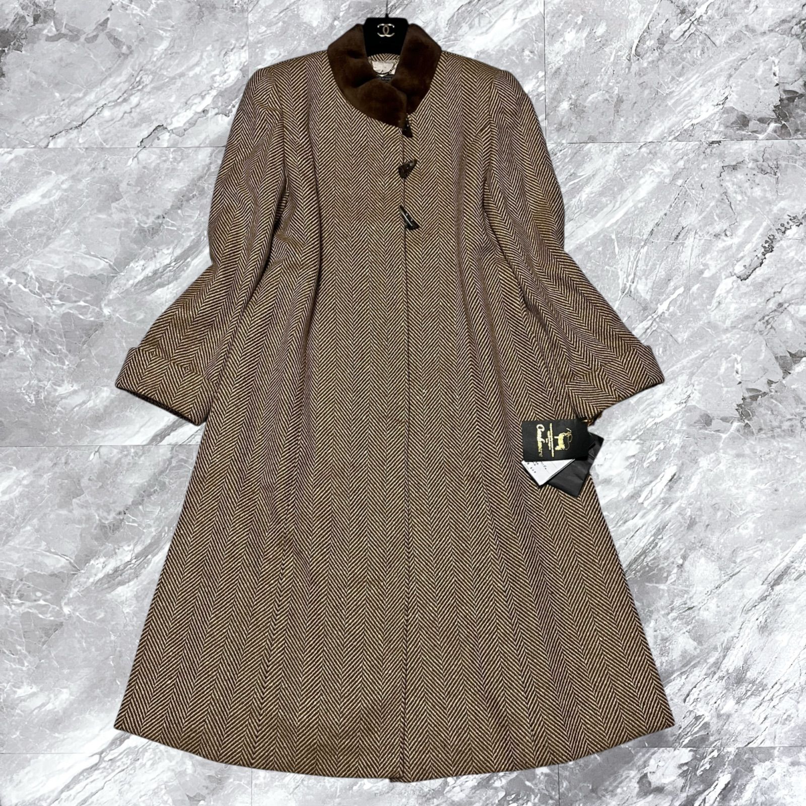 未使用タグ付き Agnona アニオナ ロングコート カシミヤ ウール ミンク 