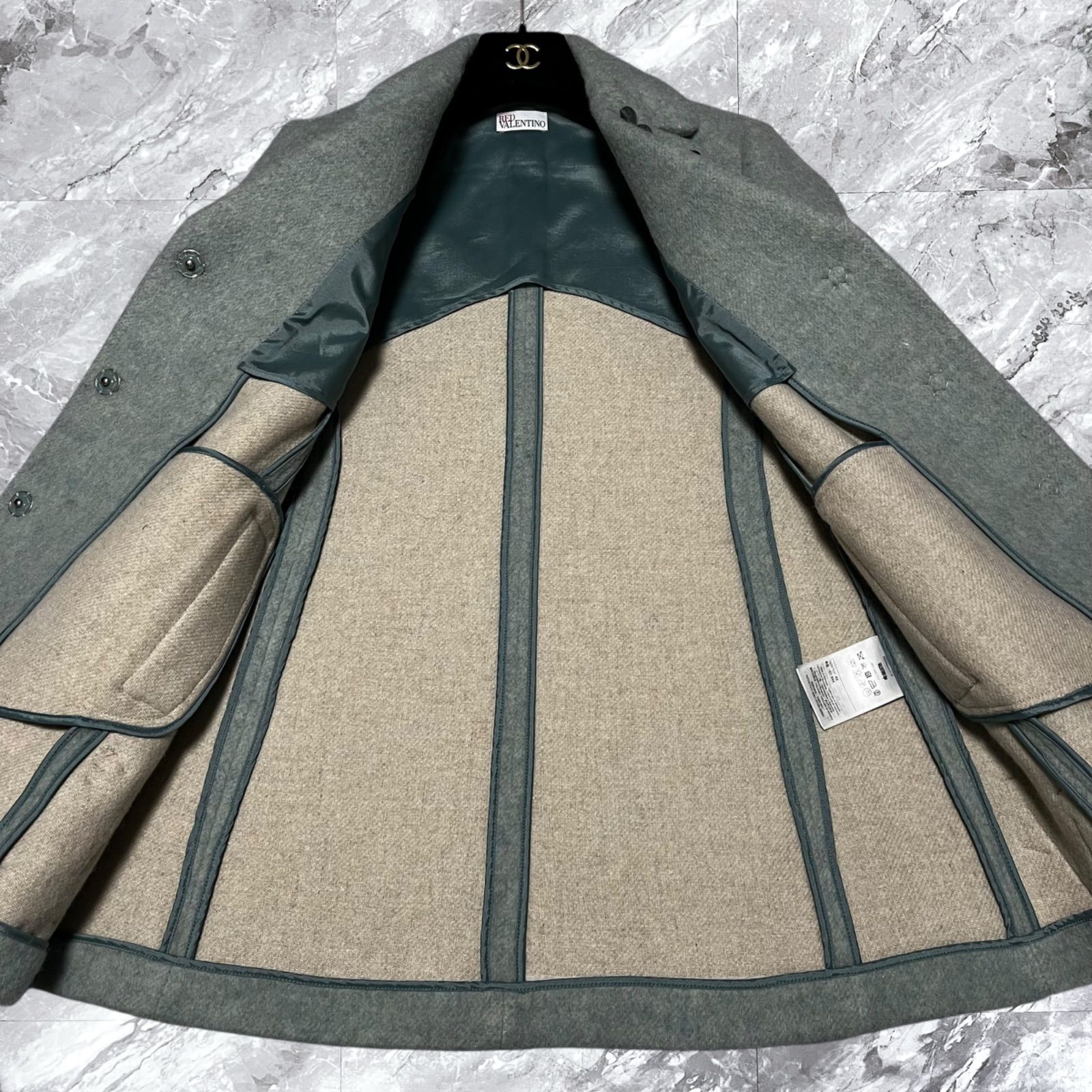 極美品 RED VALENTINO レッドヴァレンティノ ウールコート アンゴラ 