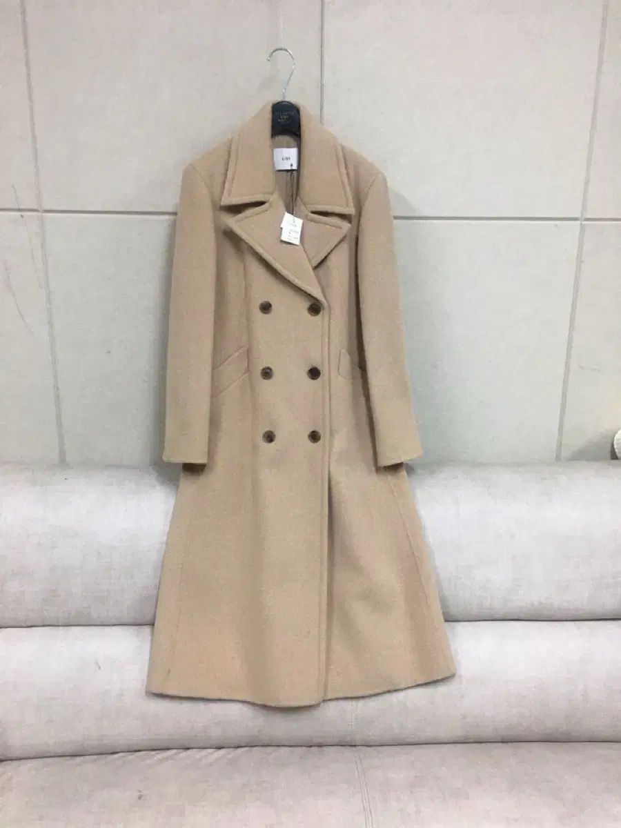 価格56万円 LIST リスト ベージュ ダブルボタン ロングコート