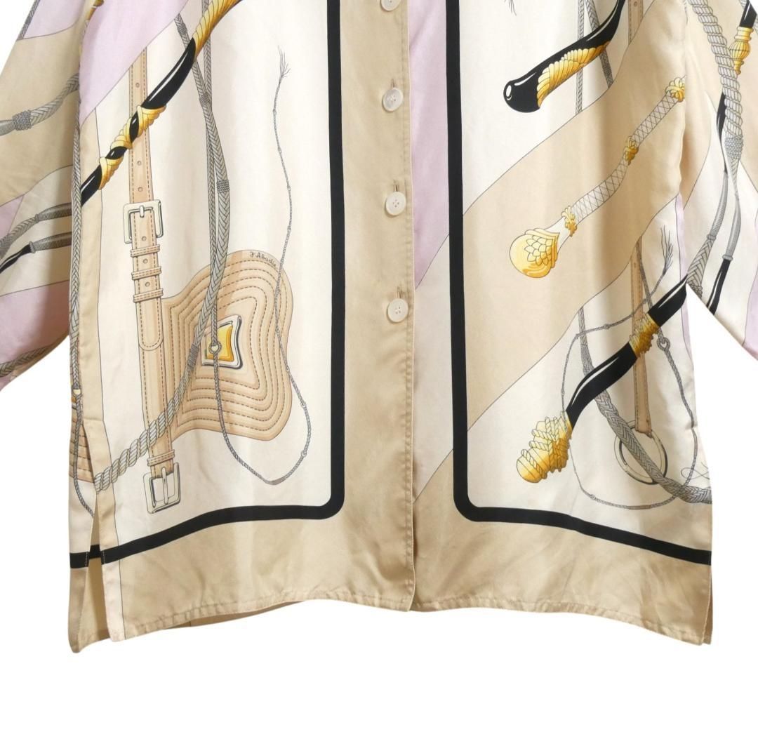 HERMES-PARIS スカ―フ柄キー柄　長袖シャツ Sサイズ HERMES-PARIS スカ―フ柄キー柄 長袖シャツ Sサイズ HERMES-PARIS スカ