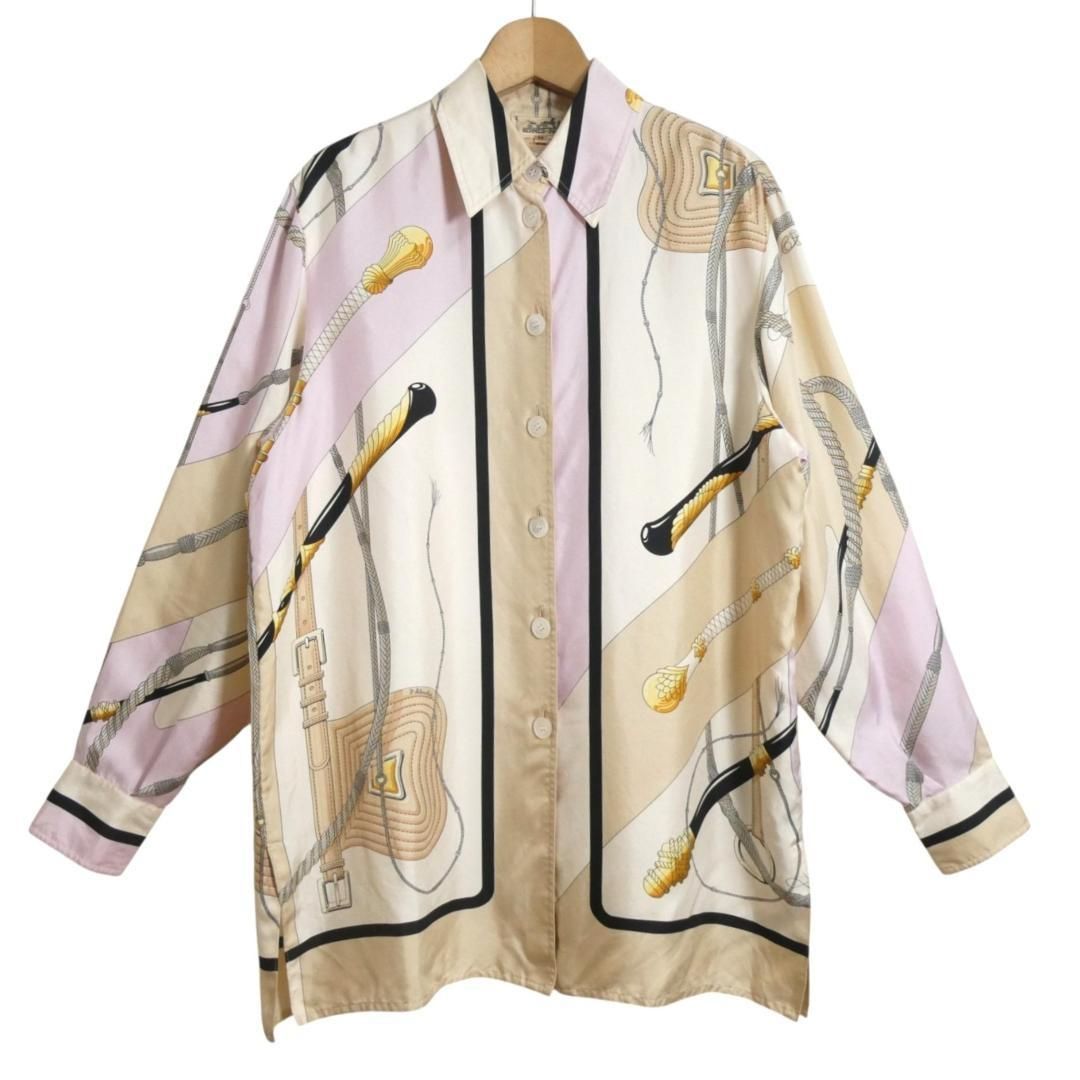 エルメス HERMES Clic Clac クリッククラック シャツ ブラウス シルク