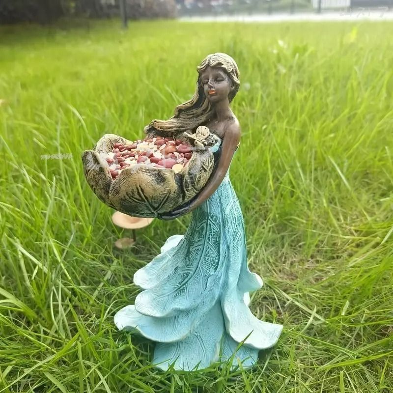 ガーデンオブジェ バードフィーダー バードウォッチング 女の子 美しい