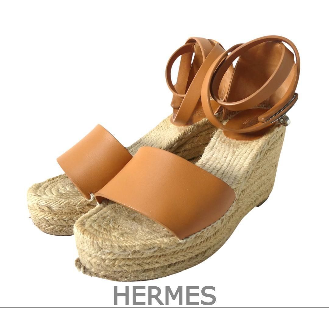 HERMES エルメス サイズ37 約24㎝ ティボリ ケリー金具 エスパドリーユ