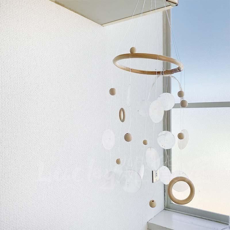 新しい未使用 モビール 北欧 おしゃれ シェル 風鈴 インテリア