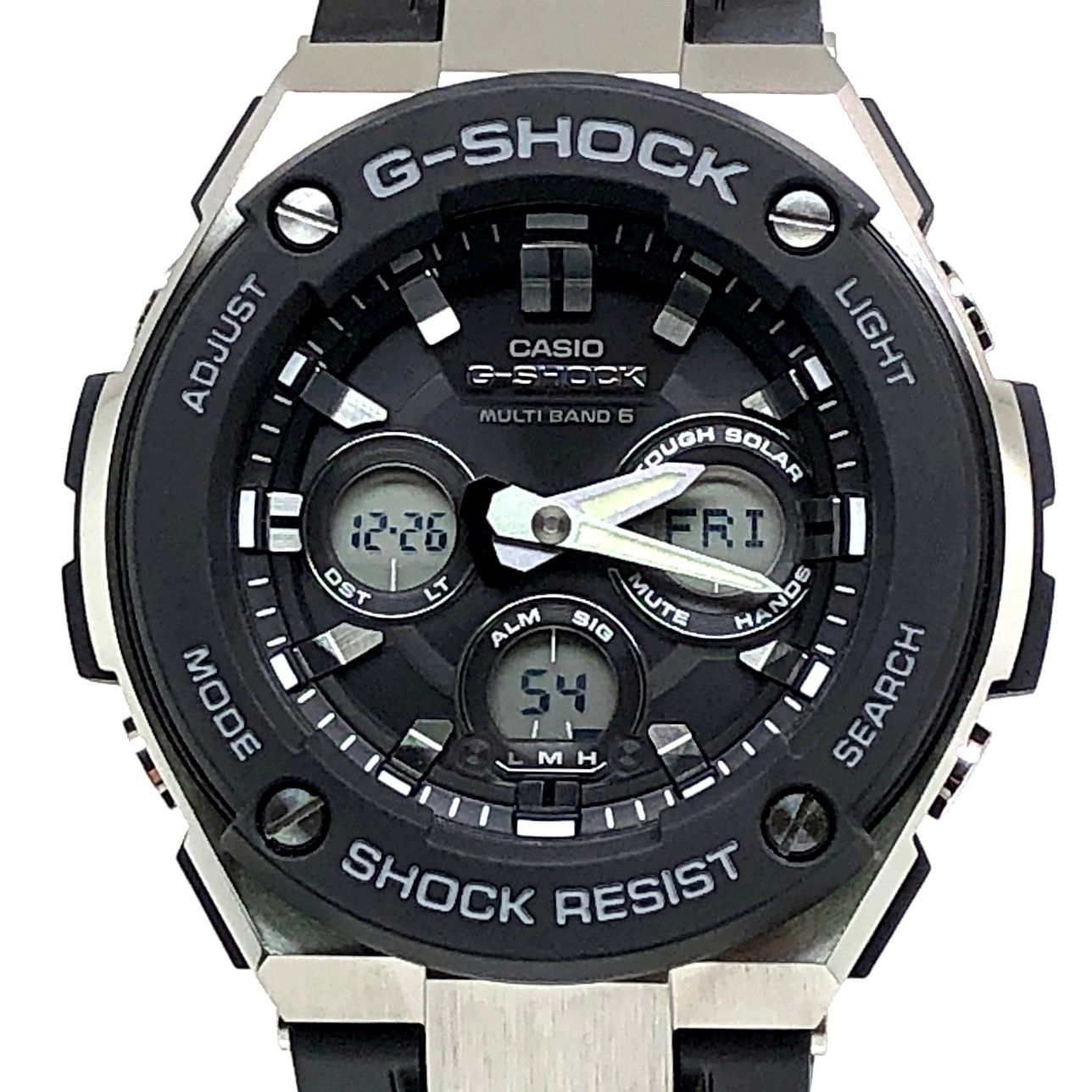 G SHOCK ジーショック GST W 300 1 A STEEL 電波ソーラー LED メタルベゼル アナデジ ブラック シルバー 2017年 発売