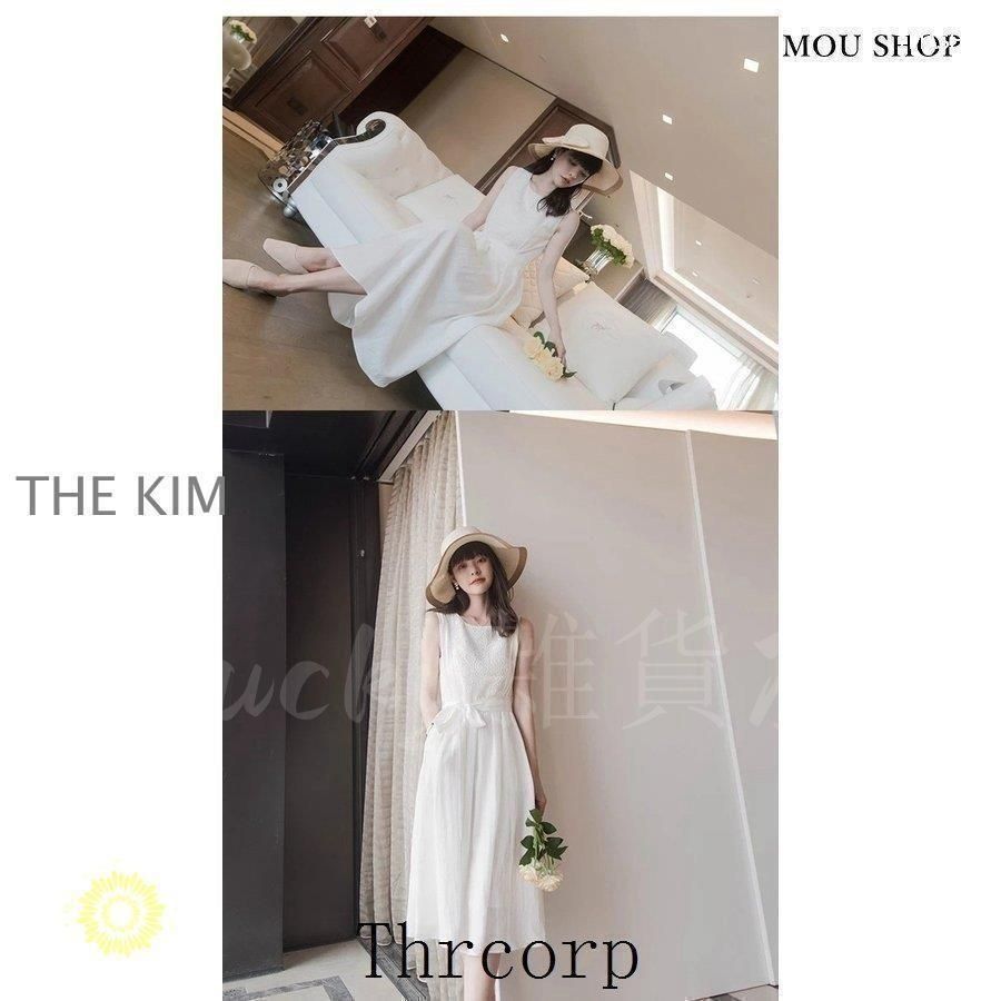 新しい未使用 レディース マキシシフォンワンピース リゾート 夏 白