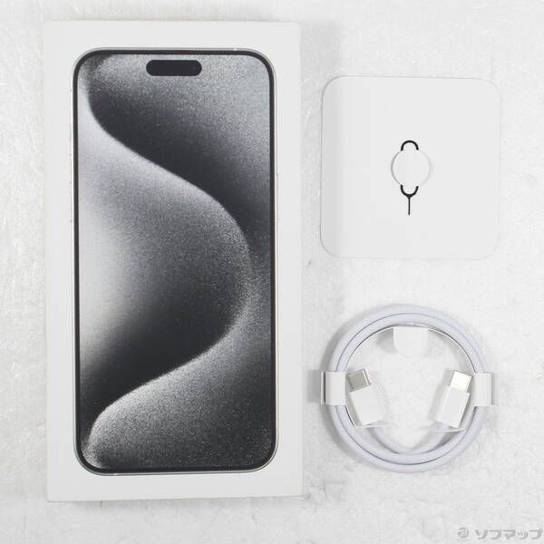中古品〕 iPhone15 Pro Max 256GB ホワイトチタニウム MU6Q3J／A SIM