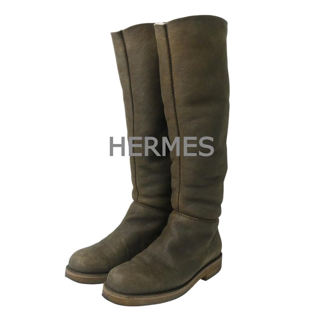 HERMES エルメス サイズ約23～23.5㎝ マルジェラ期 スエード レザー