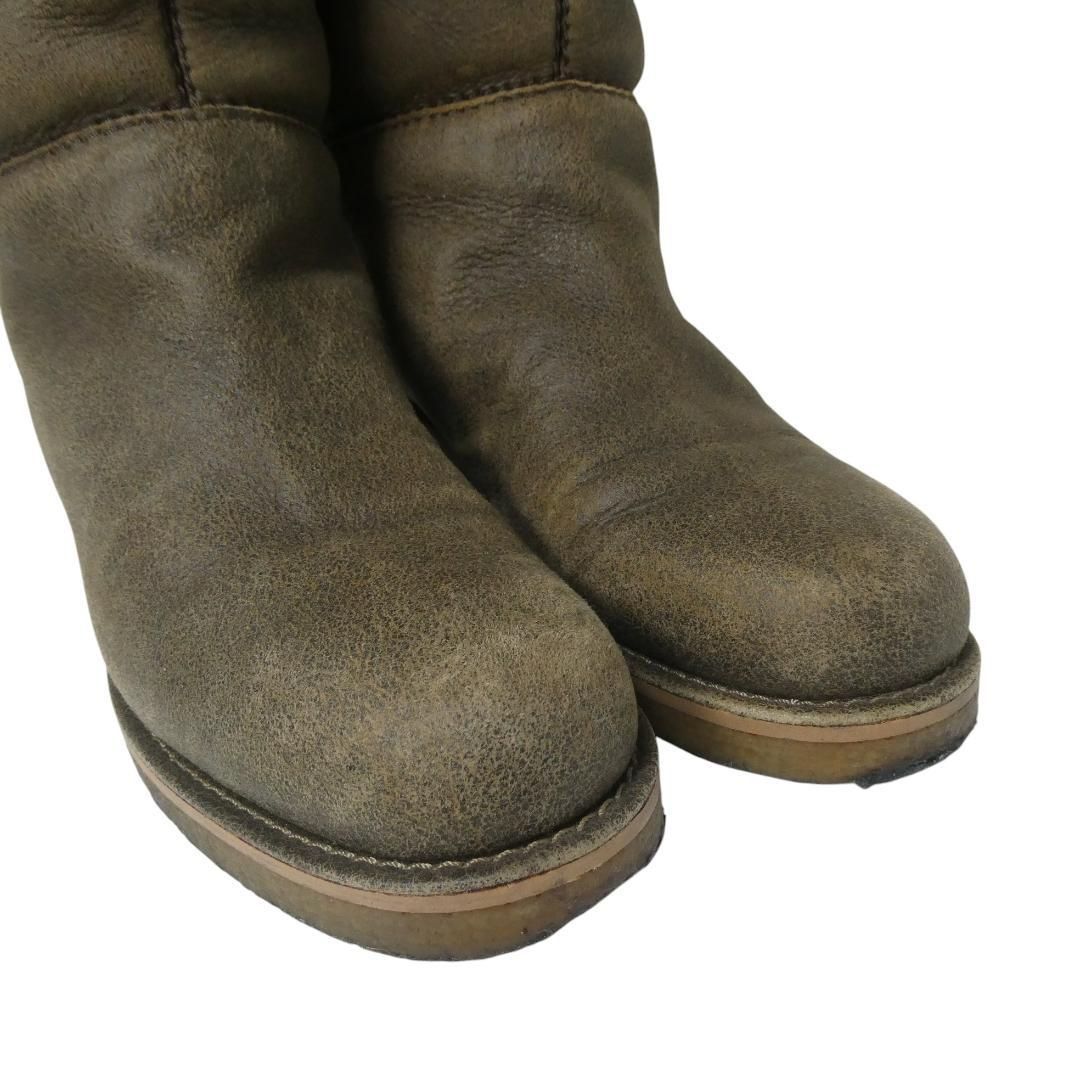 な*は様 エルメス　マルジェラ期ムートンロングブーツ　イタリア22.5cm HERMES エルメス サイズ約23～23.5㎝ マルジェラ期 スエード レザー