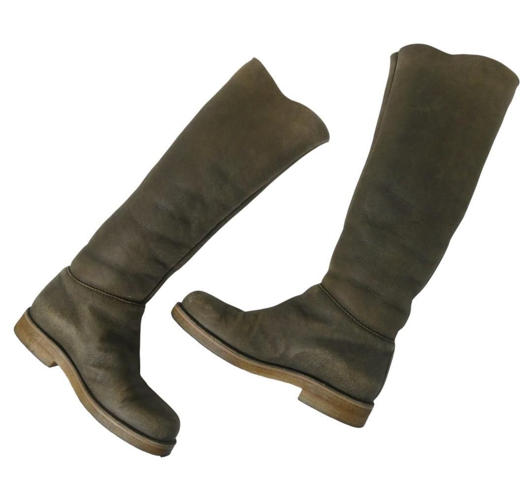 良品 エルメス マルジェラ期 ムートン ロングブーツ ブラック 23.5cm程度 良品 エルメス マルジェラ期 ムートン ロングブーツ ブラック 23.5cm