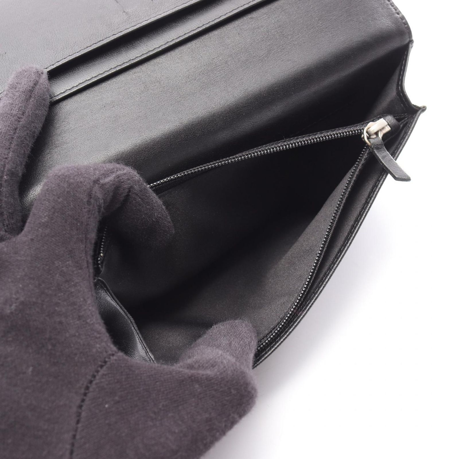 シャネル CHANEL 二つ折り長財布 ニュートラベルライン ブラック