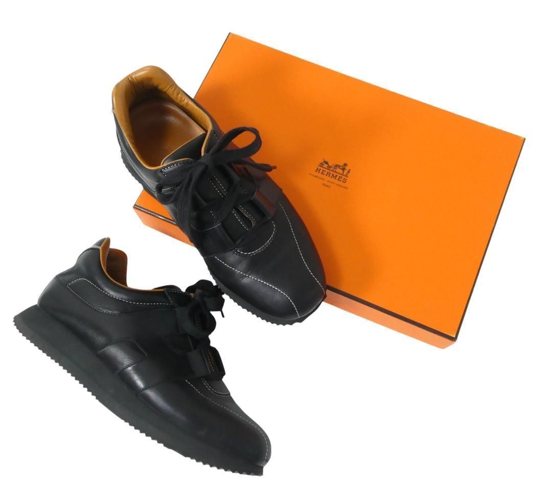 ✨美品✨ エルメス ドリブル レザー Hロゴ ローカット スニーカー ブラック 美品✨ エルメス ドリブル レザー Hロゴ ローカット スニーカー 36.5